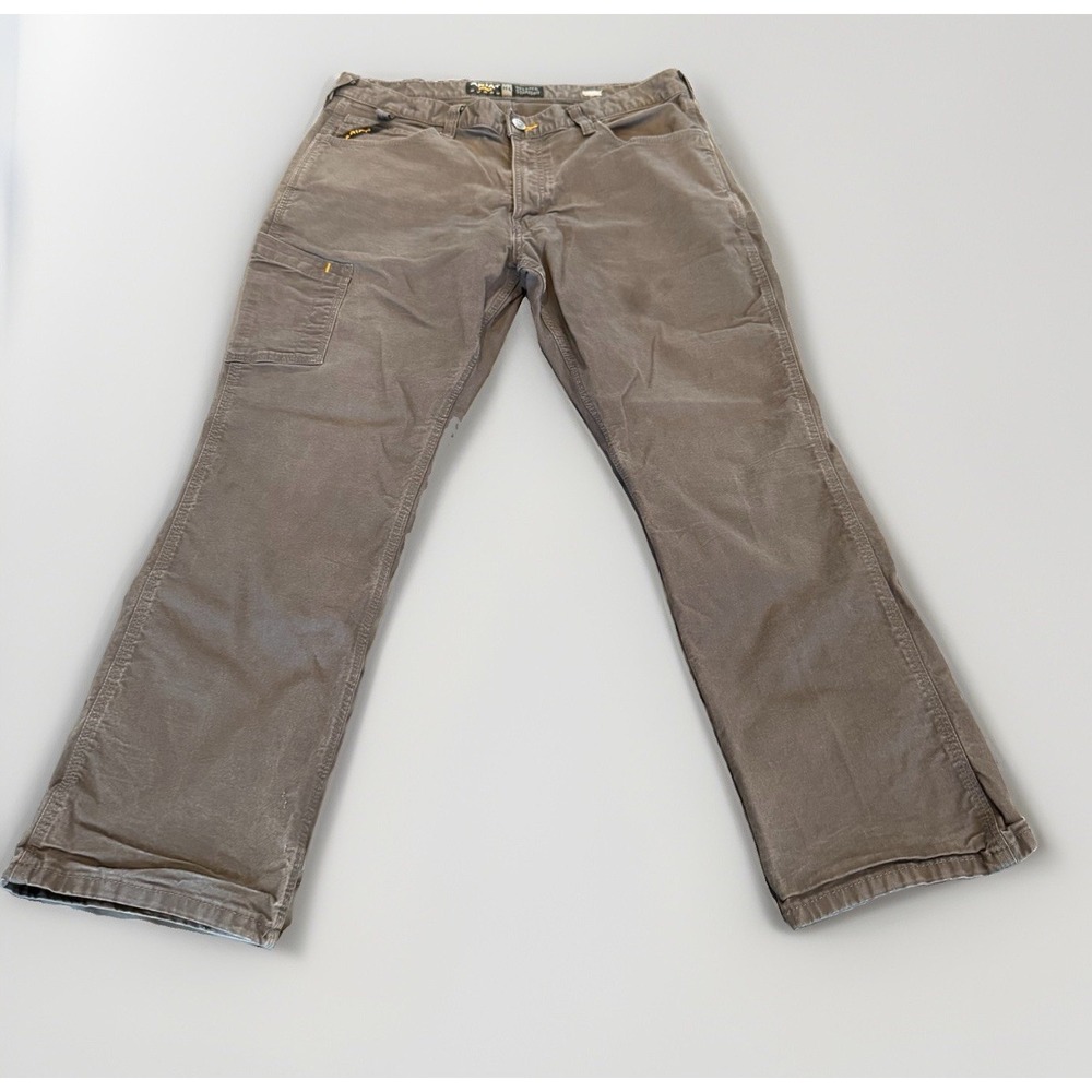 Ariat Rebar M4 Relaxed Straight Pants Men 36 x 30 Gray Stretch Canvas
